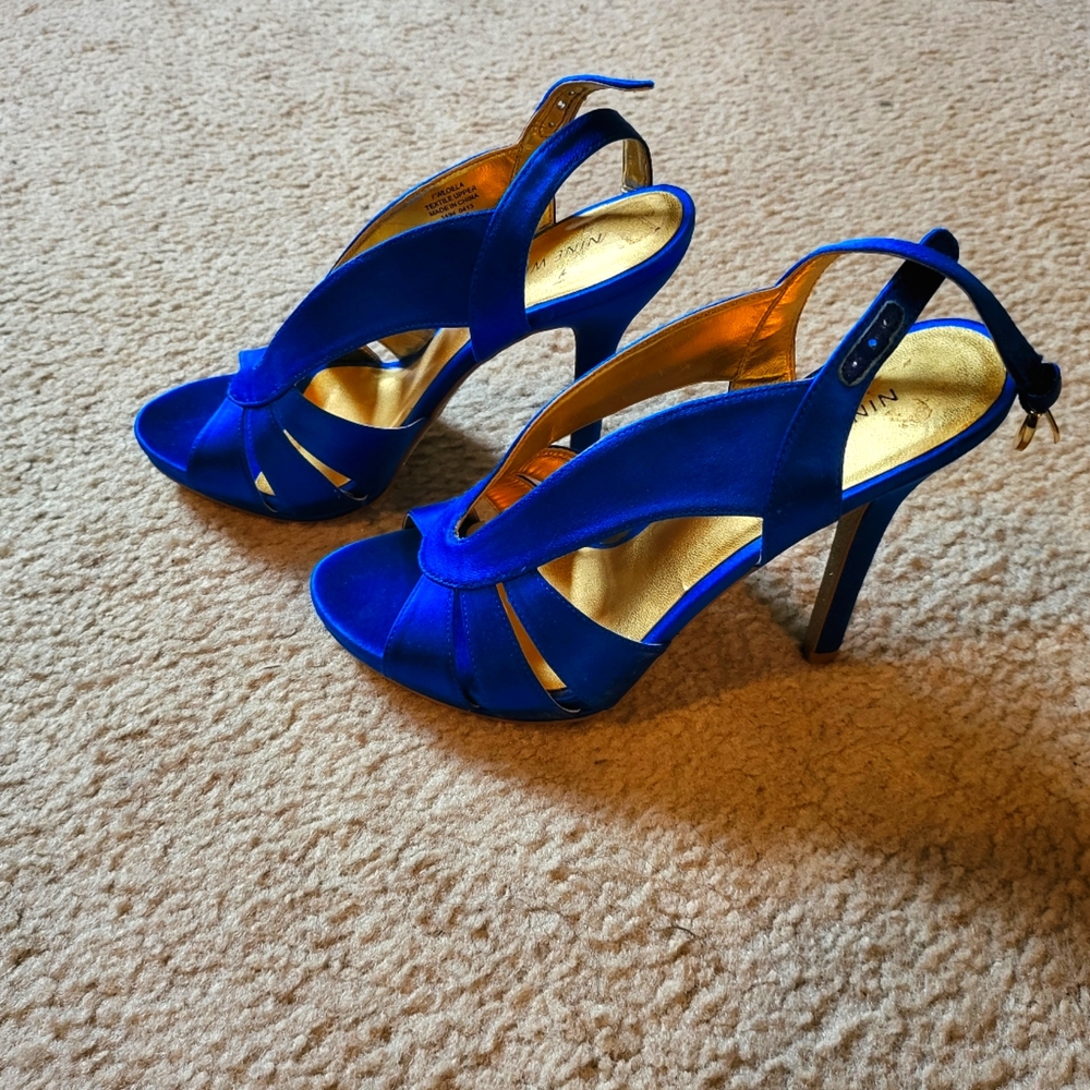 Nine West Gorgeous Blue Dress Sandals